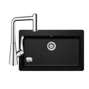 德国进口汉斯格雅雅生AXOR花岗岩厨房水槽大单槽龙头套餐43042300