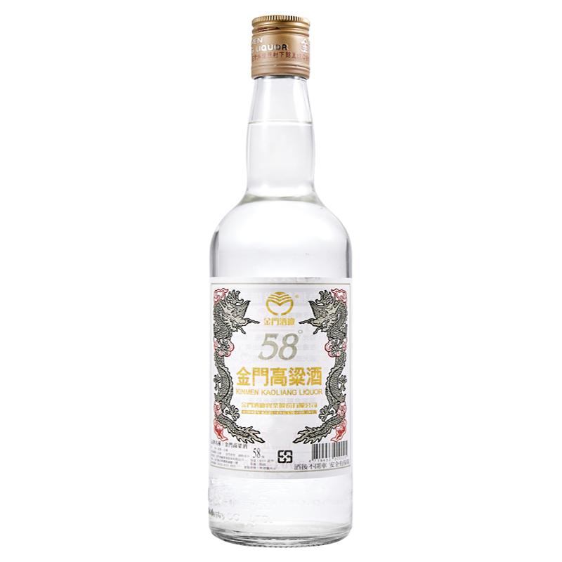 【自营】金门高粱酒 58度 白金龙 1000ml 台版原瓶 纯粮瓶装纪念