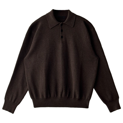 马克斯星球老钱风polo领针织衫