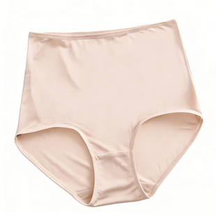 100％真丝桑蚕丝女针织大码高腰三角裤短裤丝绸内裤加肥加大M-5XL