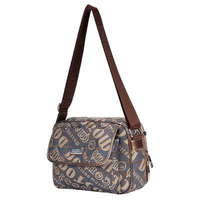 多隔层斜挎帆布轻巧风休闲大包