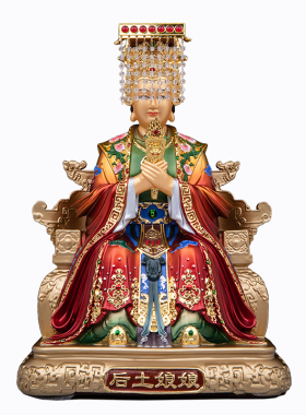台湾铜彩绘地母娘娘神像摆件