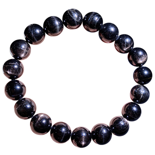 天然古埃及金运石手串金银光猫眼星星眼顽火辉石水晶手链8-12mm