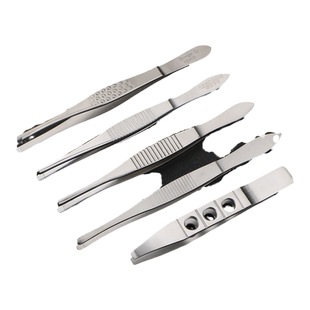 医用睫毛镊嫁接专用眼科夹修眉圆头平口不锈钢眼用镊拔倒睫毛镊子