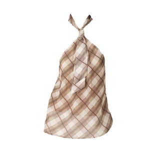 JCAESAR HALTER-NECK VEST 格纹领带挂脖背心 100%苎麻 透气干爽