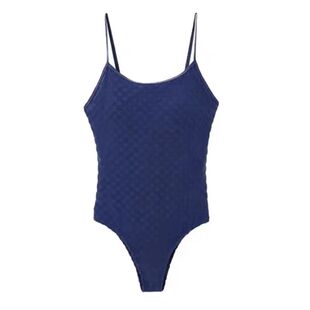 假面猫 泳衣女2026新款连体遮肚显瘦花儿少年秦岚同款蓝色比基尼