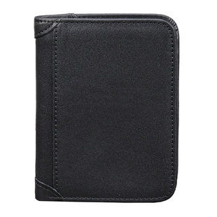 复古男士钱包 真皮短款两折美金钱夹 头层牛皮简约休闲驾驶证卡包