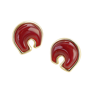【马年限定】JUUNNGLE洲谷红玛瑙马年耳钉女小众本命新年礼物饰品