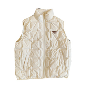 冬季美式休闲痞帅轻薄款立领羽绒马甲男宽松大码加肥加大保暖背心