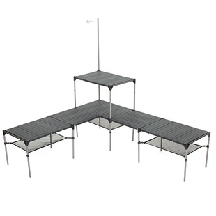 黑鹿户外折叠桌超轻便携式几何桌野营露营铝合金野餐装备小桌子