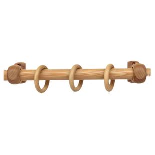 实木罗马杆原木窗帘杆单杆支撑架日式原木杆支架打孔侧装顶装卧室