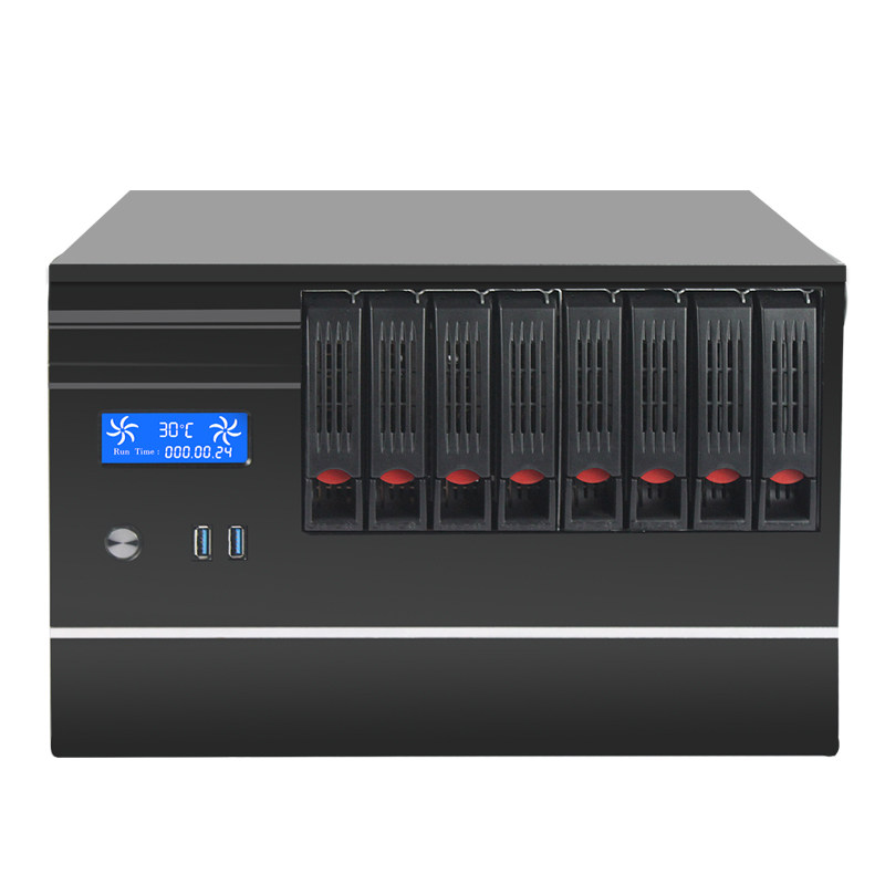 nas机箱8盘位温控屏matx主板万由