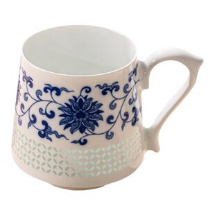 富玉玲珑瓷茶杯高档个人家用茶杯待客办公茶杯礼盒陶瓷茶水分离