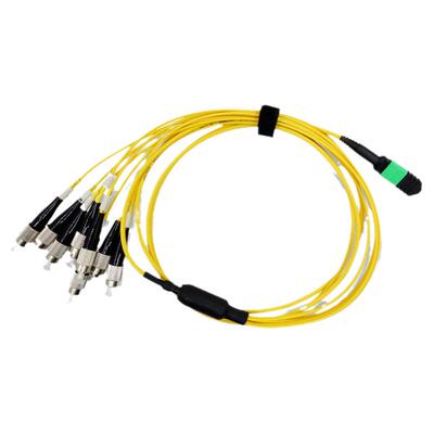 永定MPO-MPO-LC/FC/MTP万兆单模apc光纤跳线8 12芯40G100G模块连接线OS2机房数据中心集束阻燃1/2/3m 1310NM