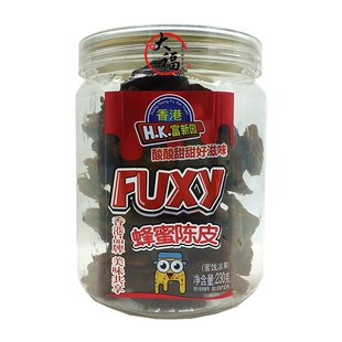 香港H.K富新园经典好滋味旅行休闲零食凉果蜂蜜陈皮230g大罐2包邮
