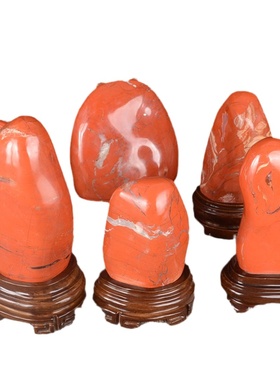 天然奇石鸡血石红色石头印章镇宅