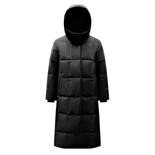 雪中飞羽绒服女款连帽25新款加厚保暖小个子过膝防寒面包服外套冬