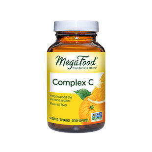 MegaFood综合维生素c片免疫力男女补充维他命C复合vc片 60片/瓶
