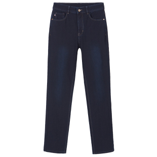 捷纯商务牛仔裤男宽松直筒休闲2025新款中年八面弹力高腰长裤