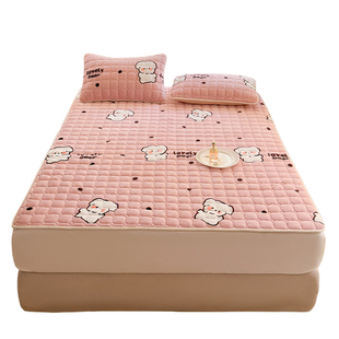 a类母婴级牛奶绒床盖2025新款冬季加绒加厚夹棉防滑床单宿舍单人