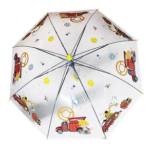 透明儿童雨伞自动长柄小猪卡通工程车男女恐龙小孩幼儿园公主小伞