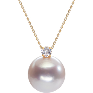 南珠宫18K金大点位正圆淡水珍珠吊坠戴妃款女单颗礼物 C-D019KD-J