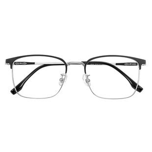 斯文半框眼镜片男款可配度数防蓝光钛架男士防蓝光商务护目眼镜框