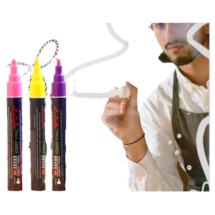 Filolang费洛朗液体粉笔记号笔彩色荧光笔玻璃蜡笔黑板白色涂鸦写字汽车玻璃马克笔画笔可擦除画橱窗玻璃笔