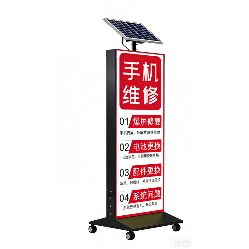 太阳能灯箱双面UV软膜立式立牌户外门头招牌落地移动广告牌展示牌