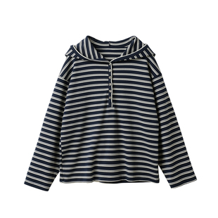 260g 女士连帽半开襟卫衣 条纹双面长袖外套 有弹力 秋款 女装