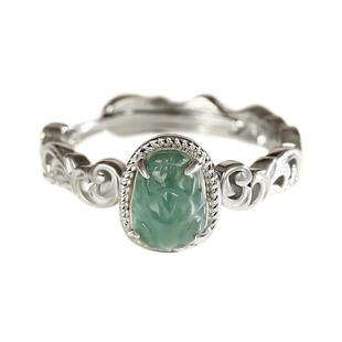 宫里上新翡翠貔貅戒指女聚财纯银玉石宝石女士旺财送妈妈生日礼物