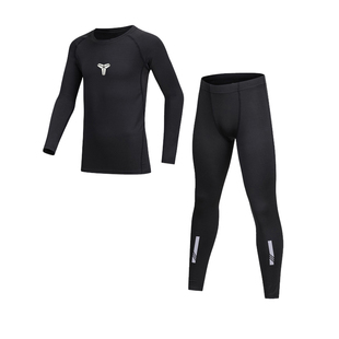 儿童运动套装秋季训练健身服跑步篮球足球速干衣高弹紧身衣男女童