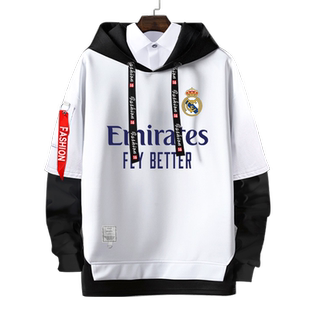 皇马球衣20-21队服阿扎尔本泽马足球迷服连帽卫衣男女外套带帽衫