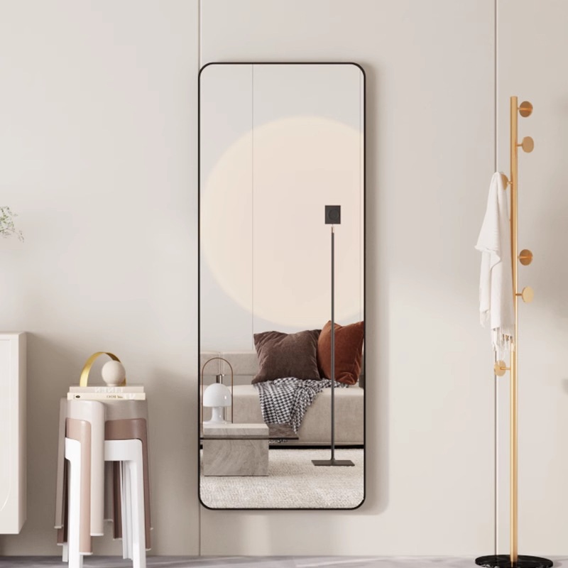 轻奢风穿衣镜家用卧室玻璃镜贴墙壁挂式全身试衣镜子镜墙挂自镜粘