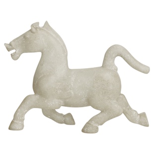 梵其【飞天马】仿古玉石白马雕塑摆件民宿玄关复古桌面装饰工艺品