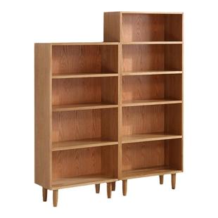 北欧实木书柜立柜窄柜日式展示柜定制柜子餐边柜书架橡木收纳落地