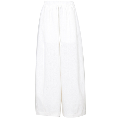 夏莫卡慵懒松弛感九分亚麻灯笼裤