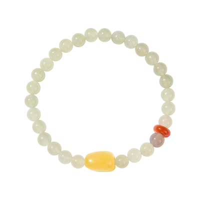 光明/爱/转运和田玉蜜蜡手串