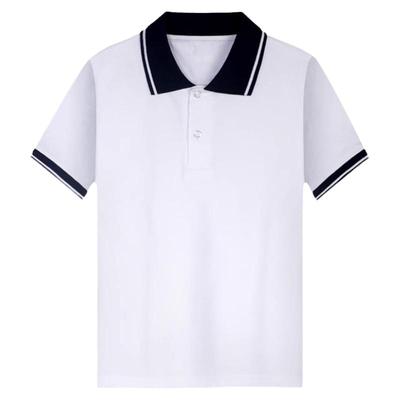 校服短袖t恤夏季白色翻领polo衫