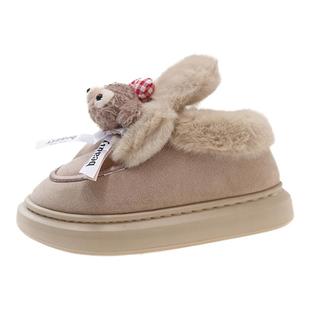 ins可爱卡通雪地靴女冬季2025新款加厚加绒保暖鞋雪莉玫棉鞋外穿