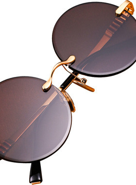 无框圆形天然水晶眼镜清凉