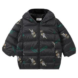 美特斯邦威童装男女童连帽羽绒服秋冬新款中童星星多色超轻羽绒服