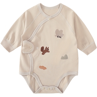 婴儿包屁衣秋冬季满月百天宝宝衣服过年拜年服纯棉新生儿连体衣