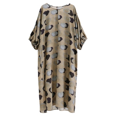 脏染行走的水墨丹青桑蚕丝连衣裙