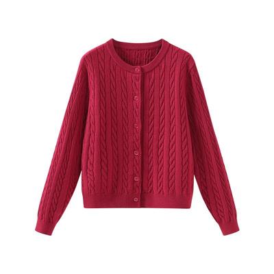 班尼路针织衫外套女修身开衫毛衣