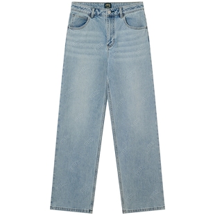 【专柜正品】Hazzys哈吉斯秋季满印牛仔裤女士通勤微弹休闲直筒裤