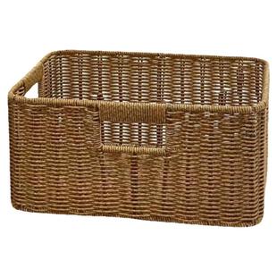 酒店风浴室柜下编织收纳筐卫生间浴巾毛巾收纳篮仿藤编置物收纳篮