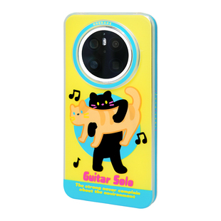 GGSHARE寄居蟹原创吉他猫mate70 pro手机壳Pura 80 ultra适用华为手机套60带磁吸支架防摔高级感超好看手腕绳