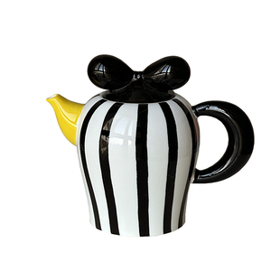 Homeside原创复古条纹茶具ins中古风撞色手工陶瓷茶壶咖啡壶套装