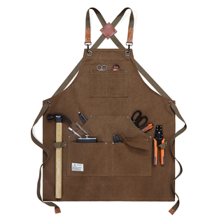 美式工装围裙定制印字园艺女咖啡师机修工专用厚帆布防水工作服男